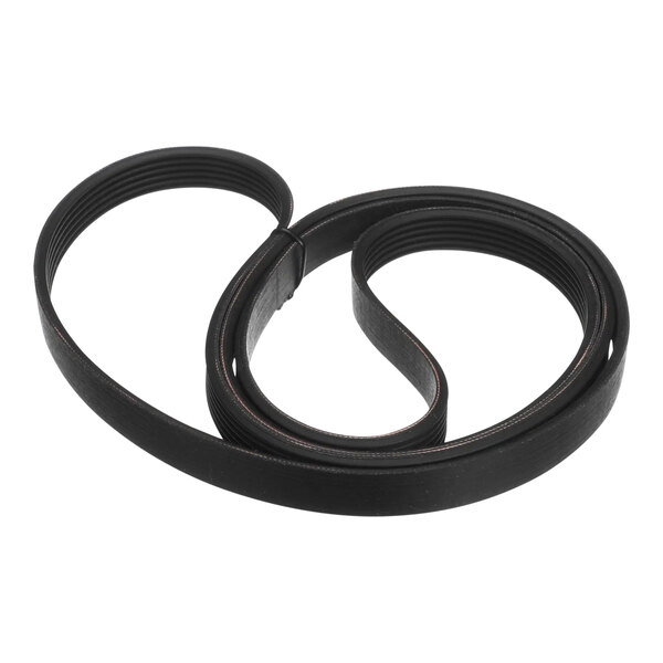 A black Alliance Laundry poly-v belt.