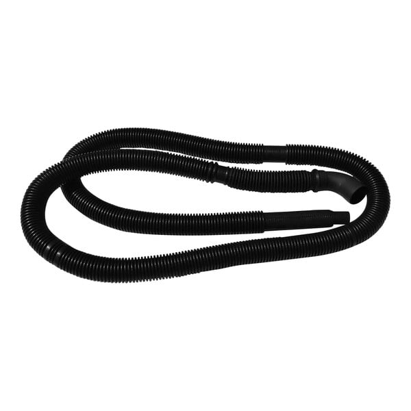 A black plastic hose with a long black cord.