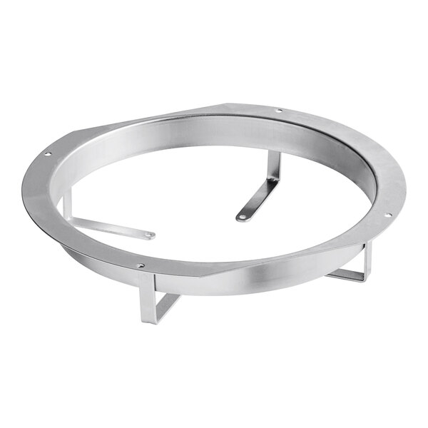 A round stainless steel ServIt condenser fan bracket.