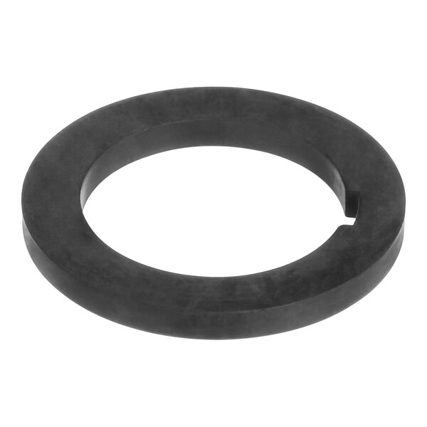 A black rubber circle with a hole in it.