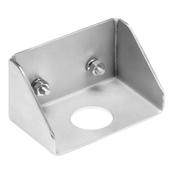 A stainless steel Cleveland Faucet Bracket with two screws.
