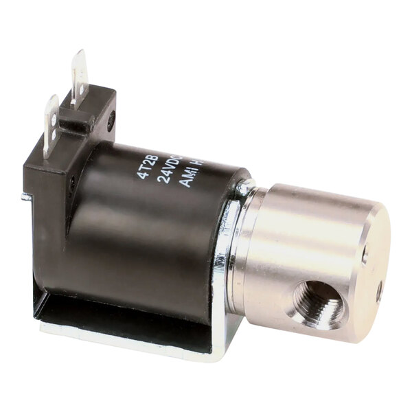 A black and silver metal Bunn 53121.1000 valve.