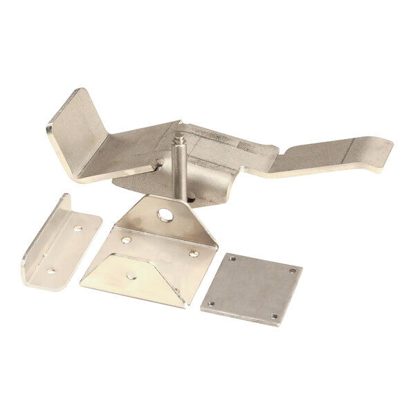 A Traulsen foot pedal metal bracket with two metal plates.