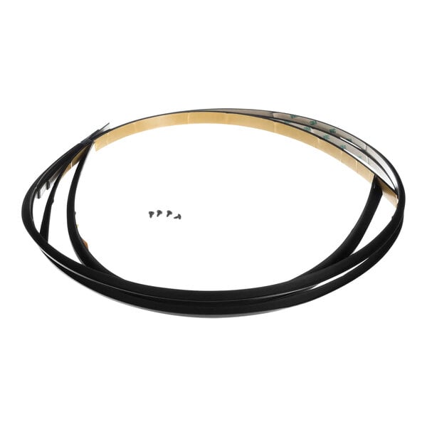 A black and white circular rubber wiper gasket kit with two screws.