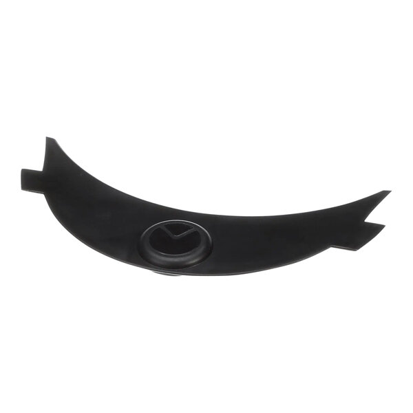 A black plastic funnel with a clear circle on it.