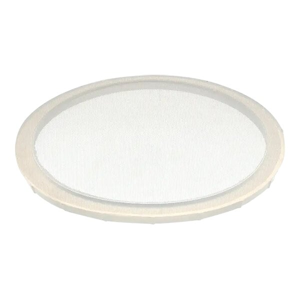 A white round plate with a circular hole on a white background.