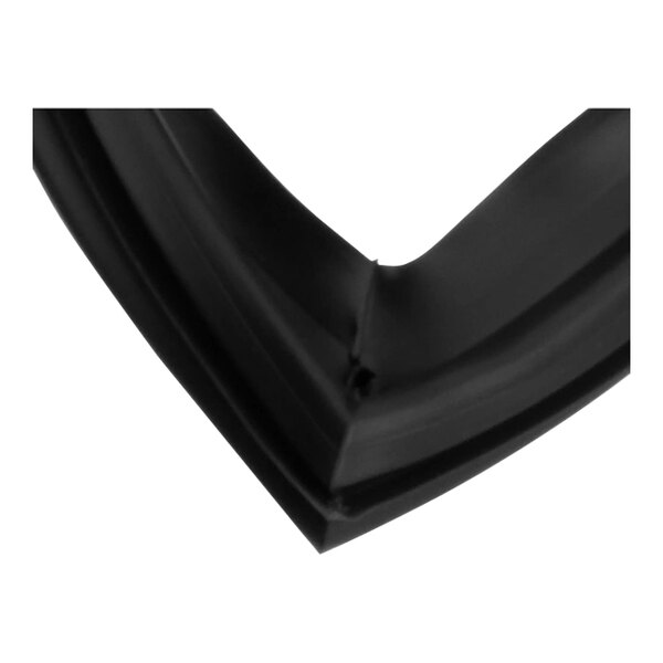 A black plastic gasket with a corner of a black frame.
