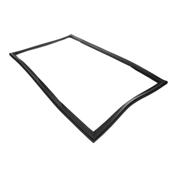 A black rubber gasket with a black plastic frame on a white background.