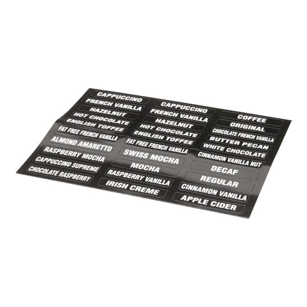 A black label with white text for Bunn Flvr Labels Imix.