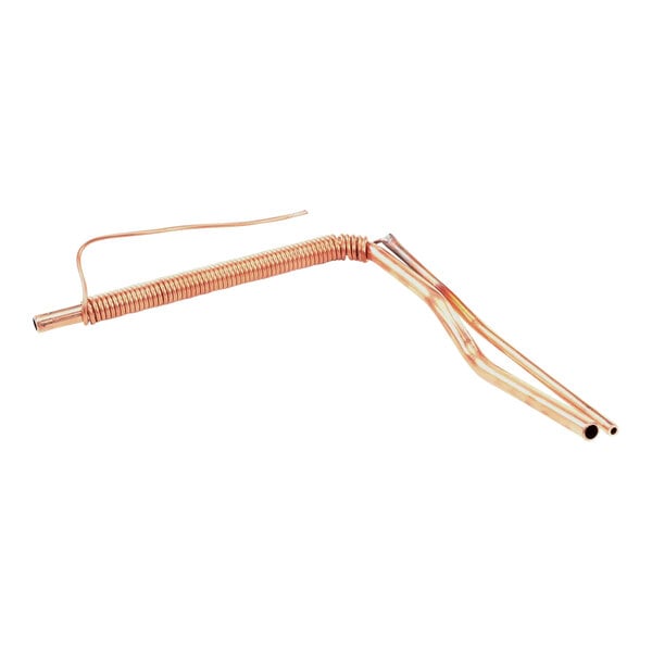 A copper tube with a curved end.