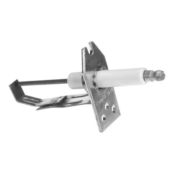 A metal and white Cleveland electrode with a screw.