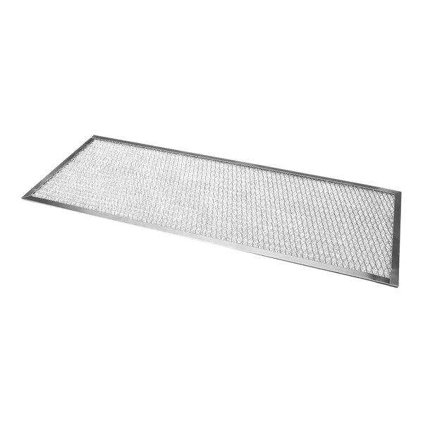 A close-up of a Traulsen stainless steel mesh air filter.