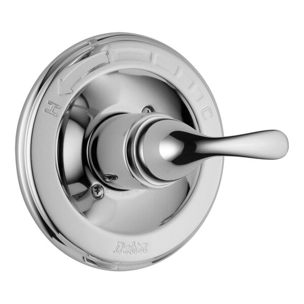 The chrome Delta T-series valve trim with a T-handle and lever.