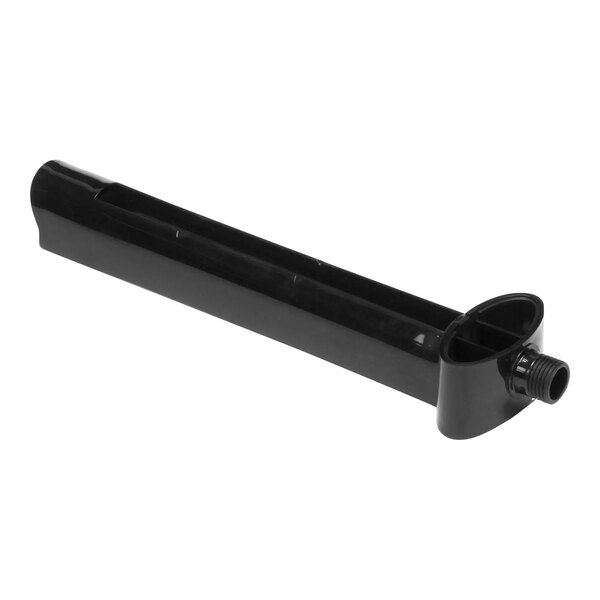 A black rectangular plastic shroud with a hole.