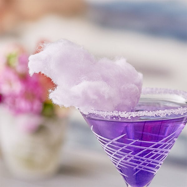 A purple drink with Great Western Purple Grape cotton candy in it.