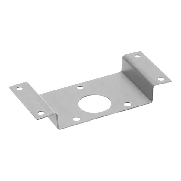 A metal bracket with holes on the side.