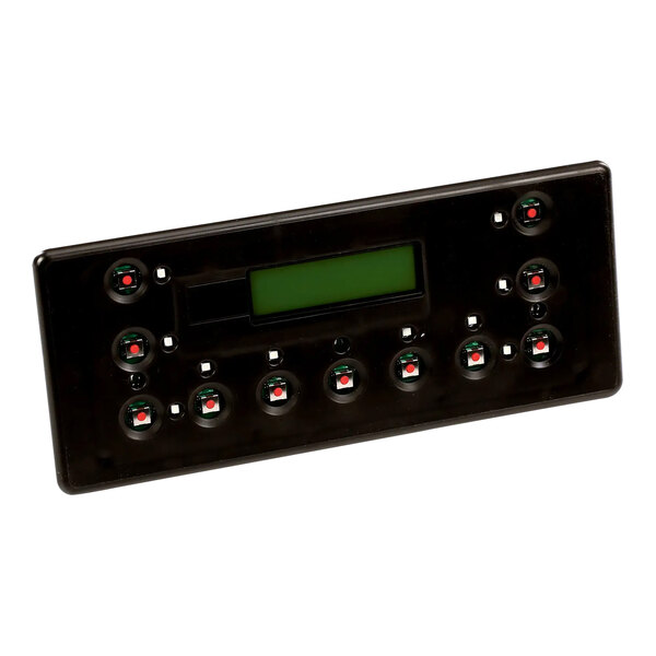 A black rectangular Wilbur Curtis control module with green buttons.