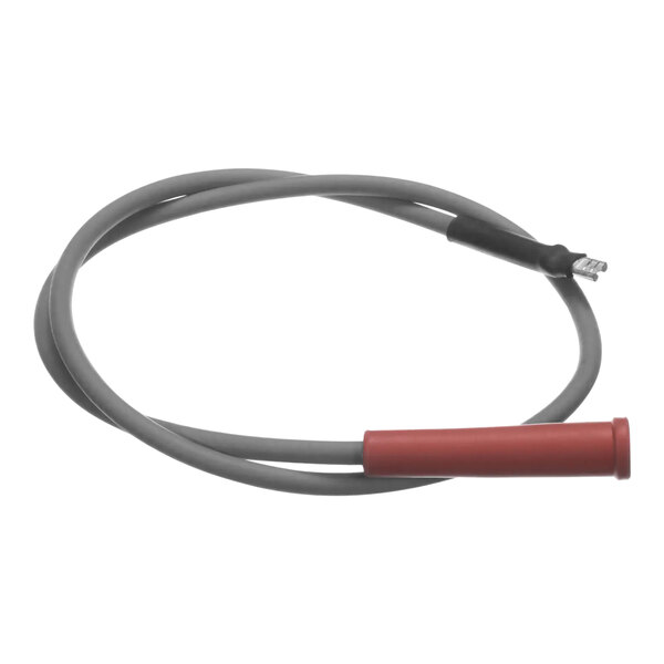 A grey cable with a red connector.