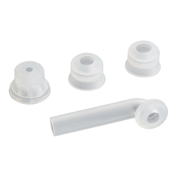 A white plastic Bunn grommet kit.