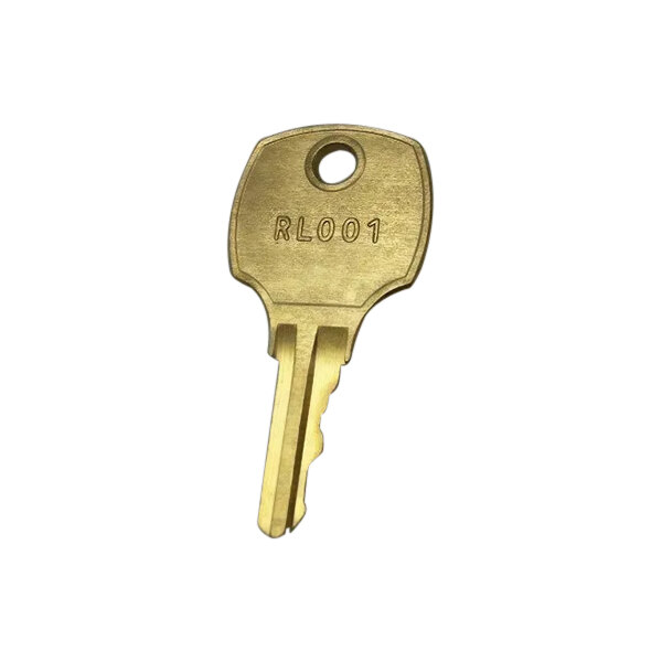 A gold Alliance Laundry key with a hole in the middle.