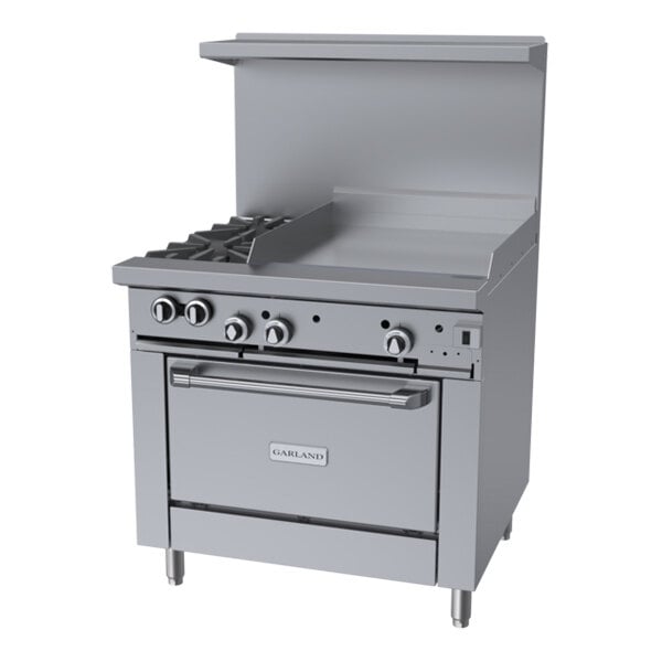 Garland G36-2G24C Natural Gas 2 Burner 36" Range with 24" Griddle and Convection Oven - 140,000 BTU