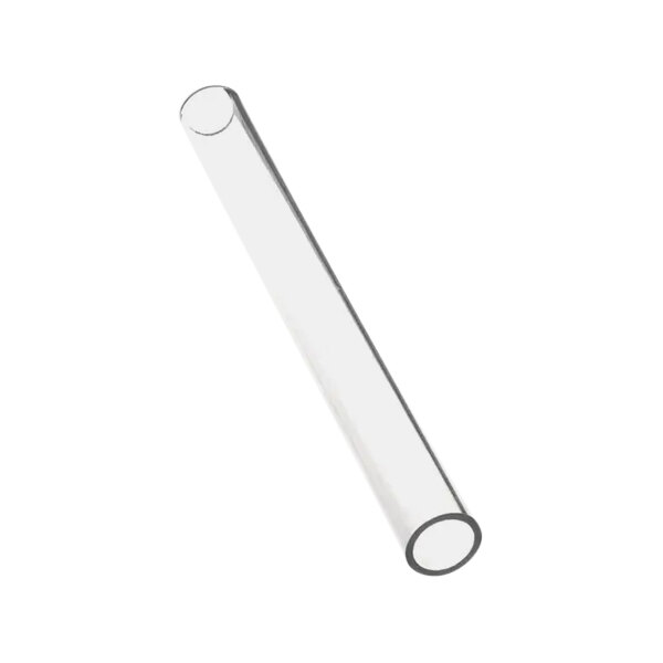 A clear tube with a white handle.