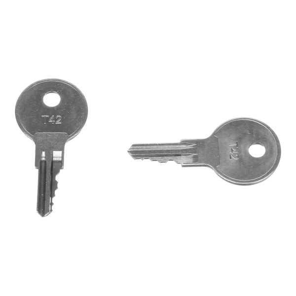 A close-up of a Traulsen door assembly key.