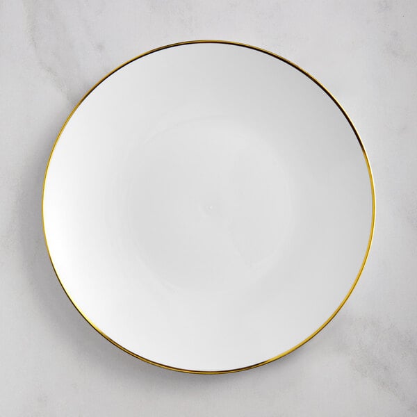 White plates with gold trim sales