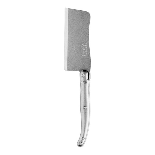 A Jean Dubost stainless steel cheese cleaver with a silver handle.