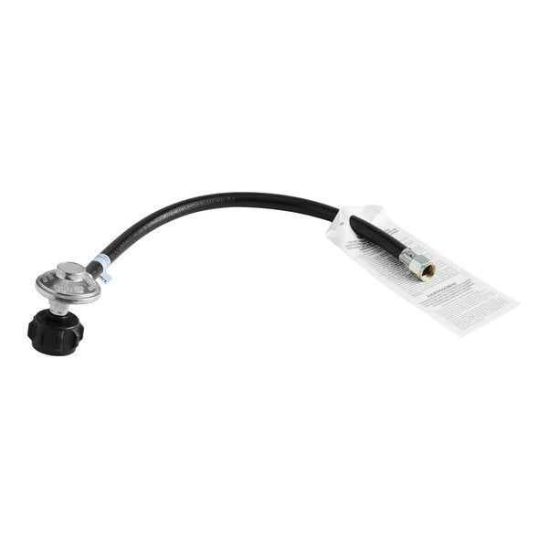 A gas regulator with an attached hose designed for use with the Backyard Pro EGA94-78.