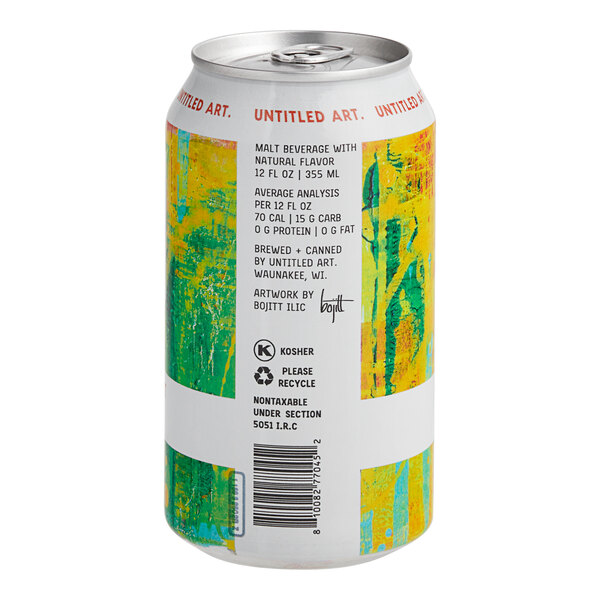 A can of Untitled Art Orange Peel Wit non-alcoholic witbier with a white label.
