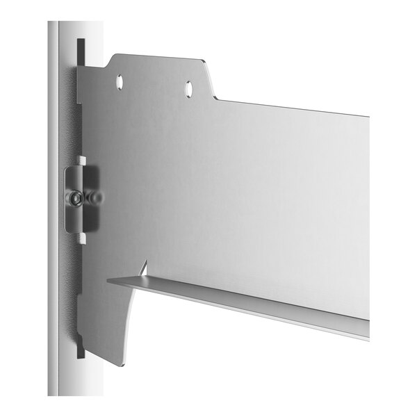 A white metal bracket on a white background.