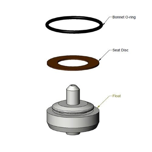 A diagram of a T&S 001301-45R Vacuum Breaker Repair Kit.