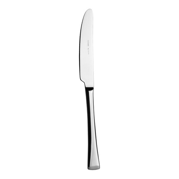 A WNK Eclipse stainless steel dessert knife with a black handle and silver blade.