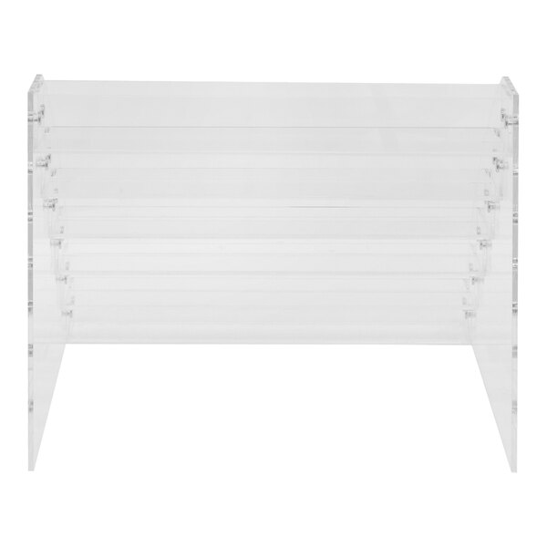 A clear acrylic countertop display with six shelves.