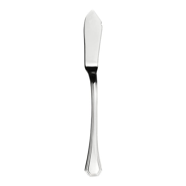 A WNK Deluxe stainless steel butter spreader with a silver handle and blade.