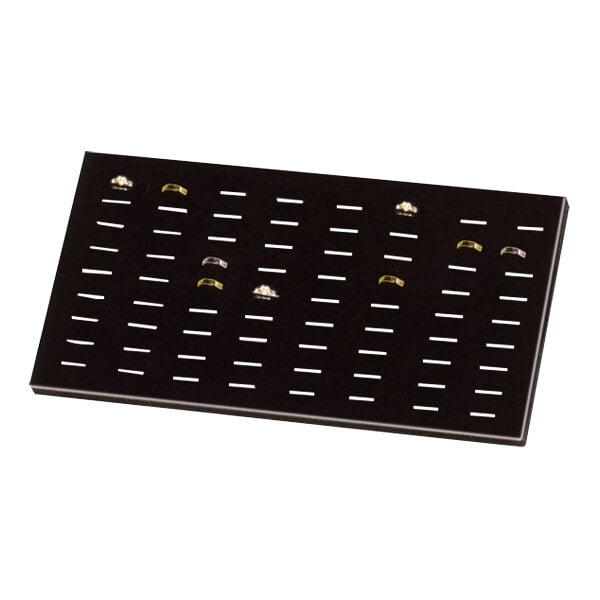 A black tray with 72 ring slots.