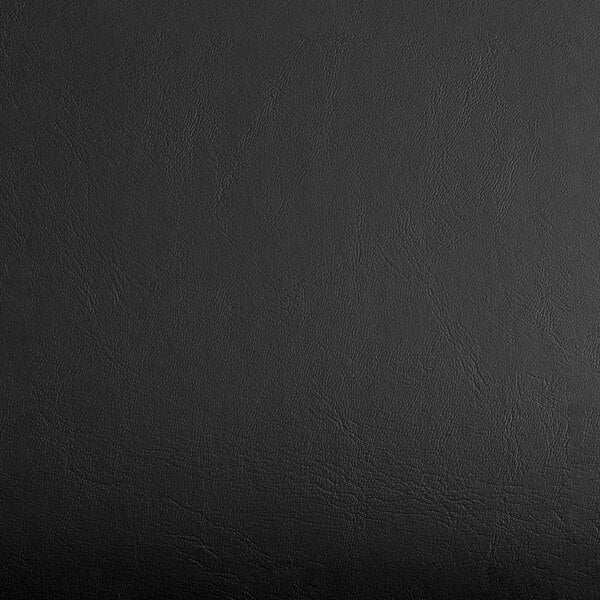 A close up of a black vinyl bucket seat on a Lancaster Table & Seating black barstool.