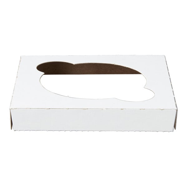 A white cardboard cupcake or muffin insert with a single large cutout, designed to hold one muffin or jumbo cupcake in a 4 1/2" x 4 1/2" box.