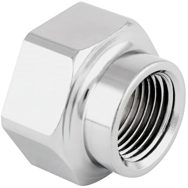 A T&S 1/2" NPSM stainless steel cap with a threaded nut.