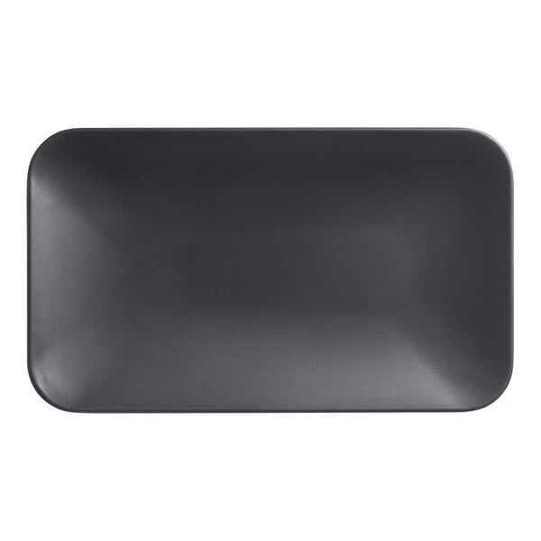 A black rectangular American Metalcraft melamine platter.