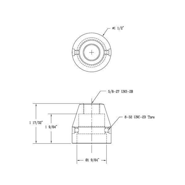 A diagram of a circular metal cover with a cross on it.