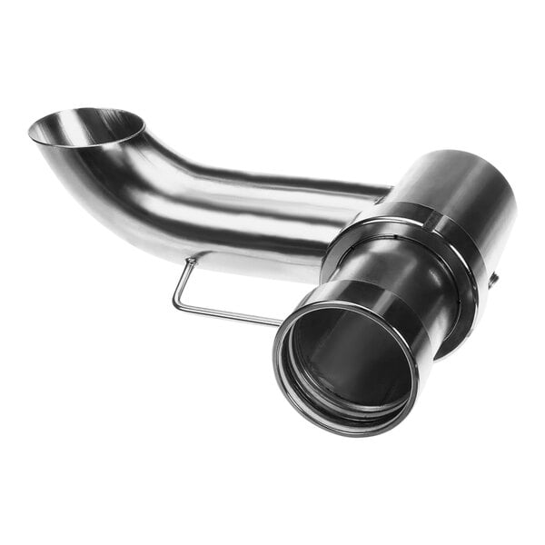 A stainless steel Pitco drain spout assembly with a handle.