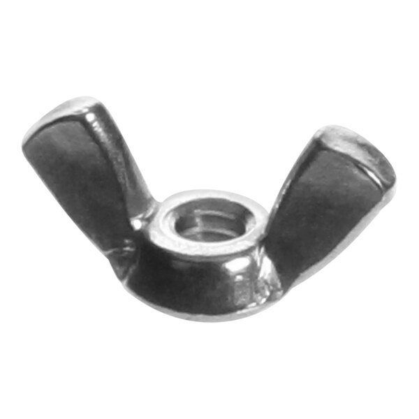 A close-up of a Pitco wing nut with metal handles.