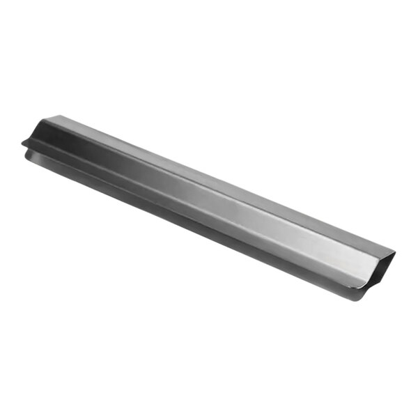 A stainless steel rectangular metal clip with a long handle.