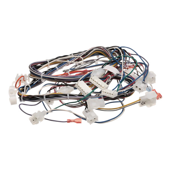 A close-up of a bunch of colorful wires with connectors.