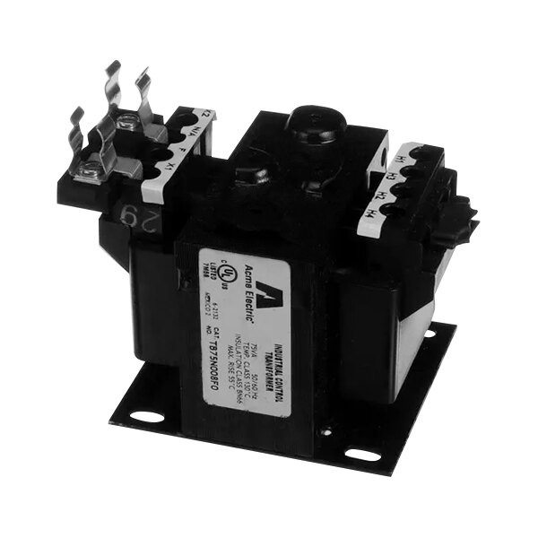 A black electrical device with a white label reading "Imperial Range 1076 Transformer"