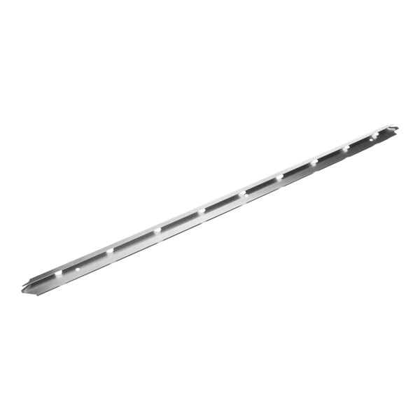 A long metal bar with a metal piece on one end and holes on the other.