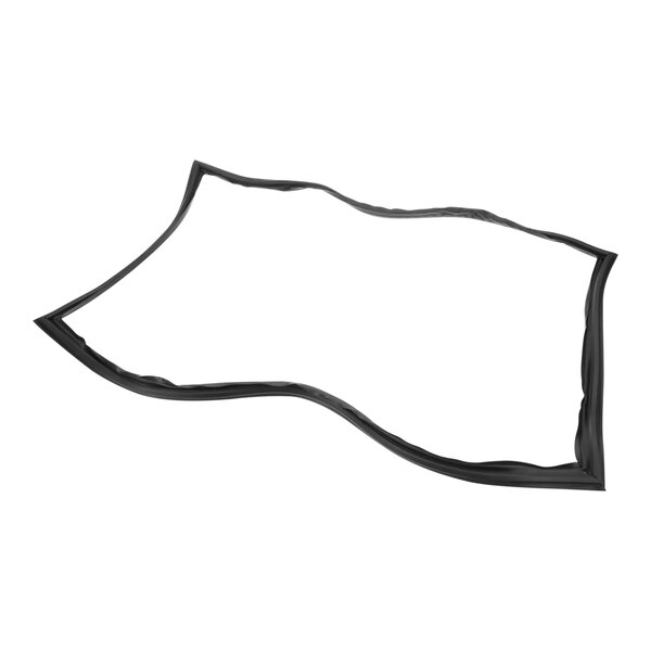 A black rubber gasket for a Turbo Air refrigeration unit on a white background.