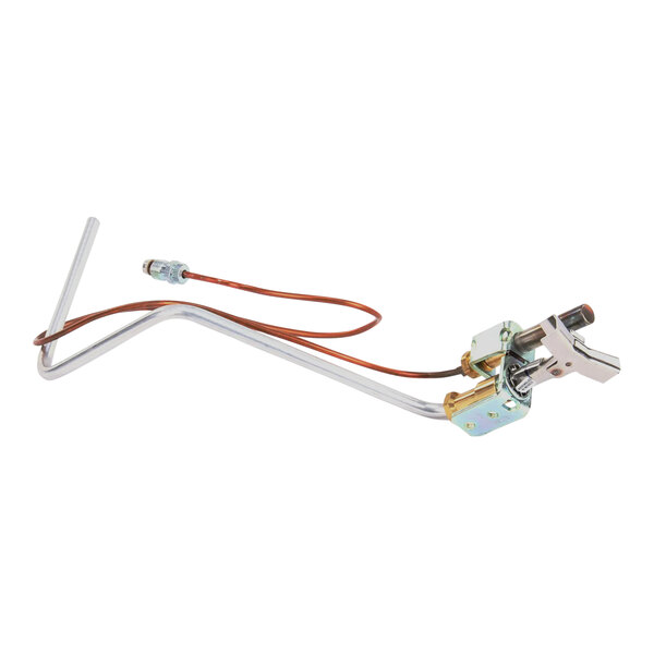 A metal pipe with wires attached.